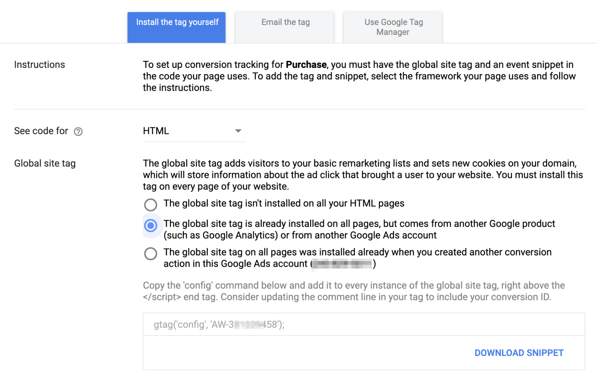 Google Ads Tracking Code Installation Instructions