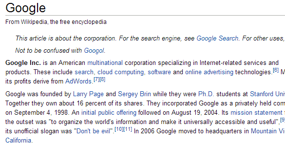 wikipedia use of internal links