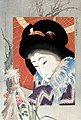 'A Beauty Carrying an Umbrella', woodblock print by Yamamoto Shoun, 1906.jpg