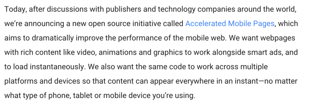 Accelerated Mobile Pages Definition