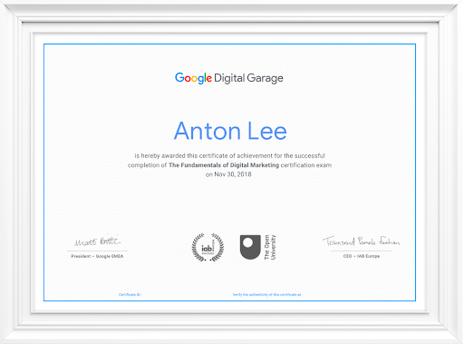 Google Digital Marketing Certification