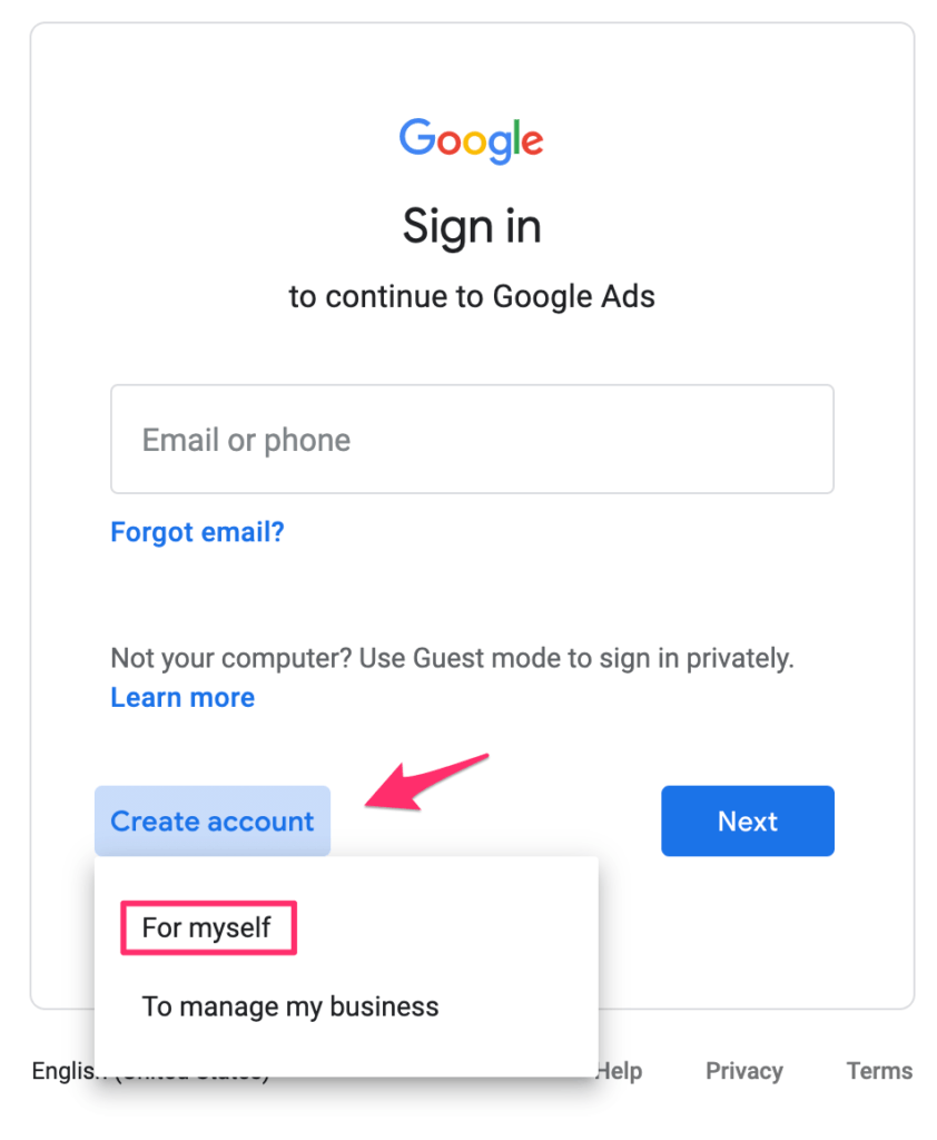 Create New Google Planner Account