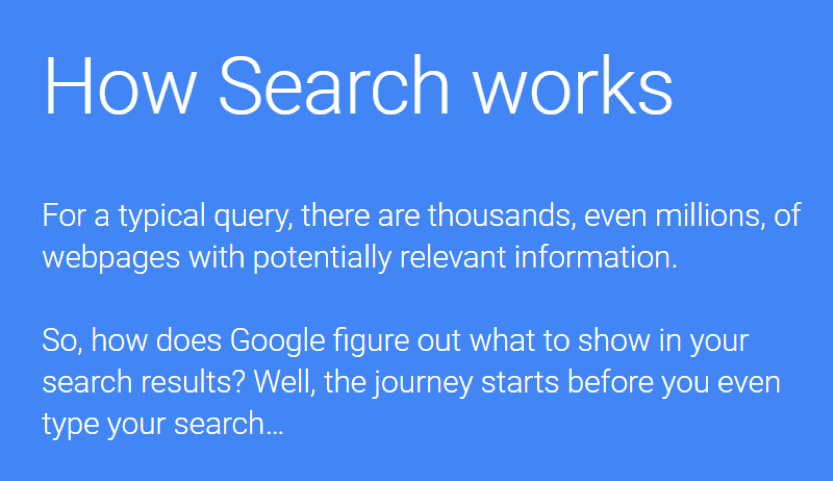 How Search Works by Google